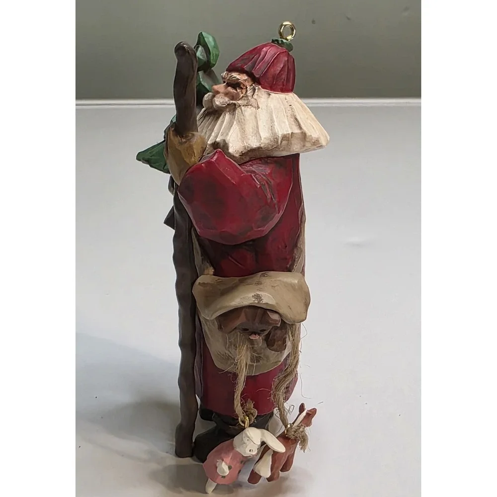 Vintage Hallmark 1998 Santa Ornament Folk Art Americana Club Boxed Christmas Dec
